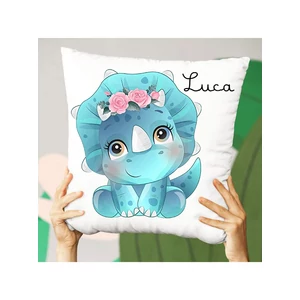 Egyedi Triceratopszos Párna saját névvel