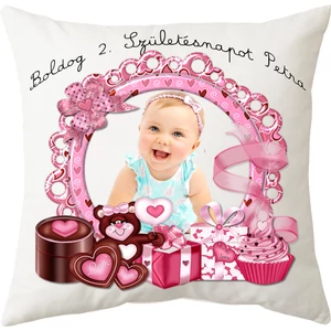 Egyedi Fényképes Párna Szülinapi keretben 